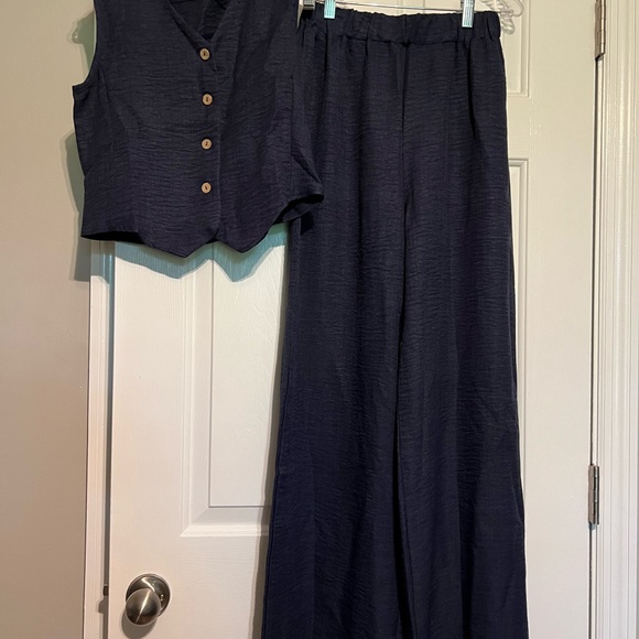 SHEIN Pants - SHEIN Blue Wide Leg Jumpsuit, New, never worn, no tags.